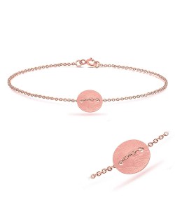 Rose Gold Plated Tablet Silver Bracelet BRS-275-RO-GP